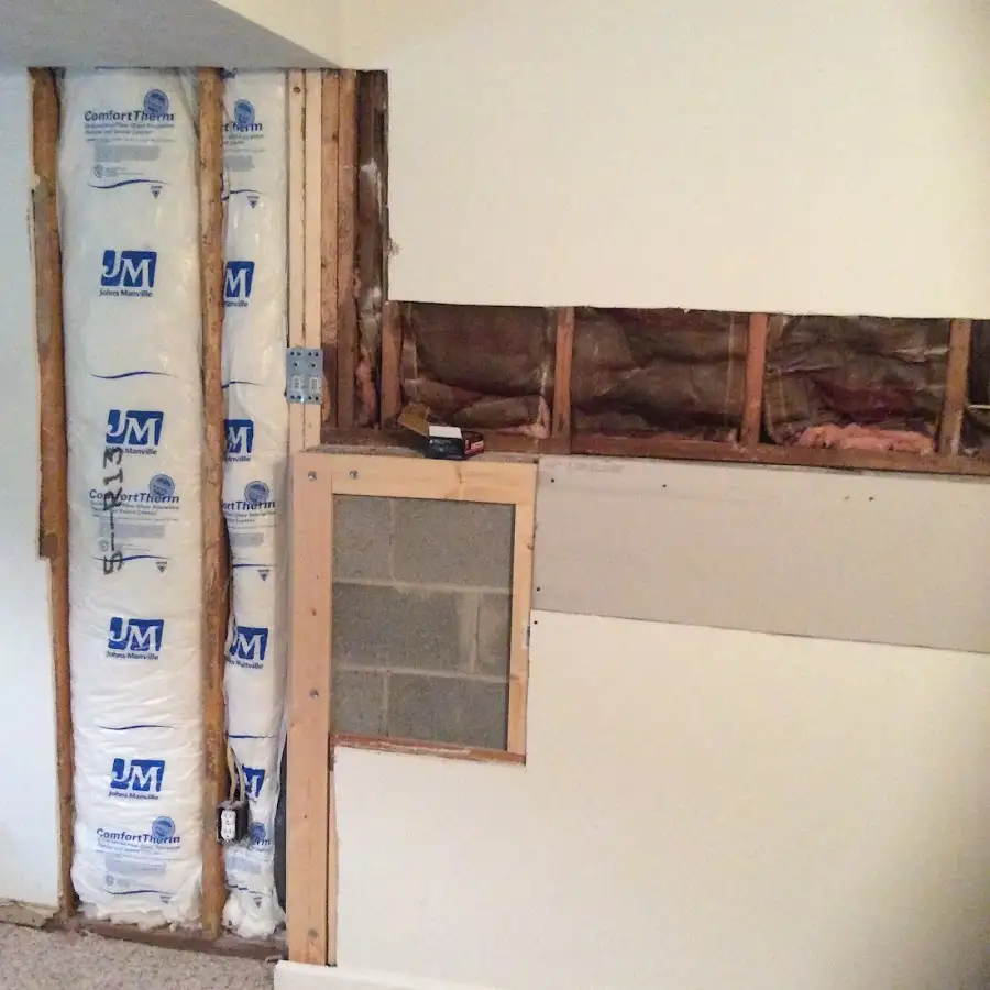 Wall insulation replacement during Contents Cleaning & Restoration in Rochester